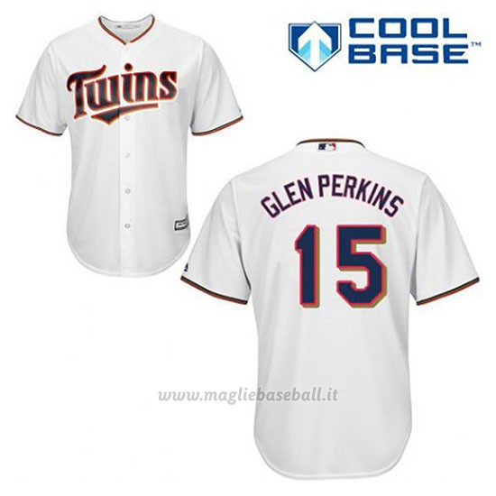 Maglia Baseball Uomo Minnesota Twins Glen Perkins 15 Bianco 1ªCool Base